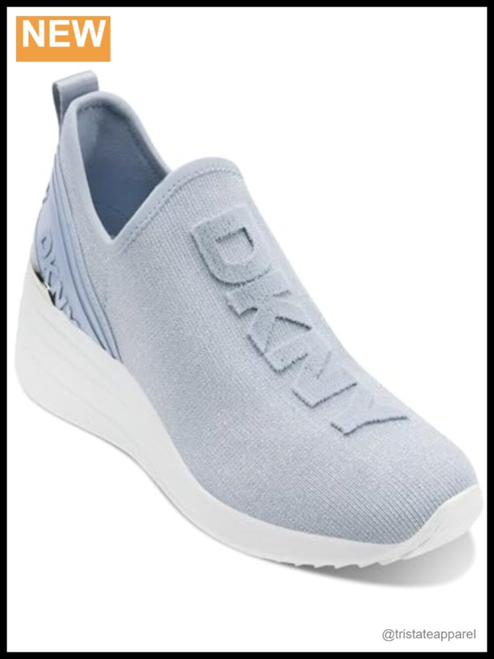 DKNY Keeva Slip On Wedge Sneaker Faux Leather Women's Shoes